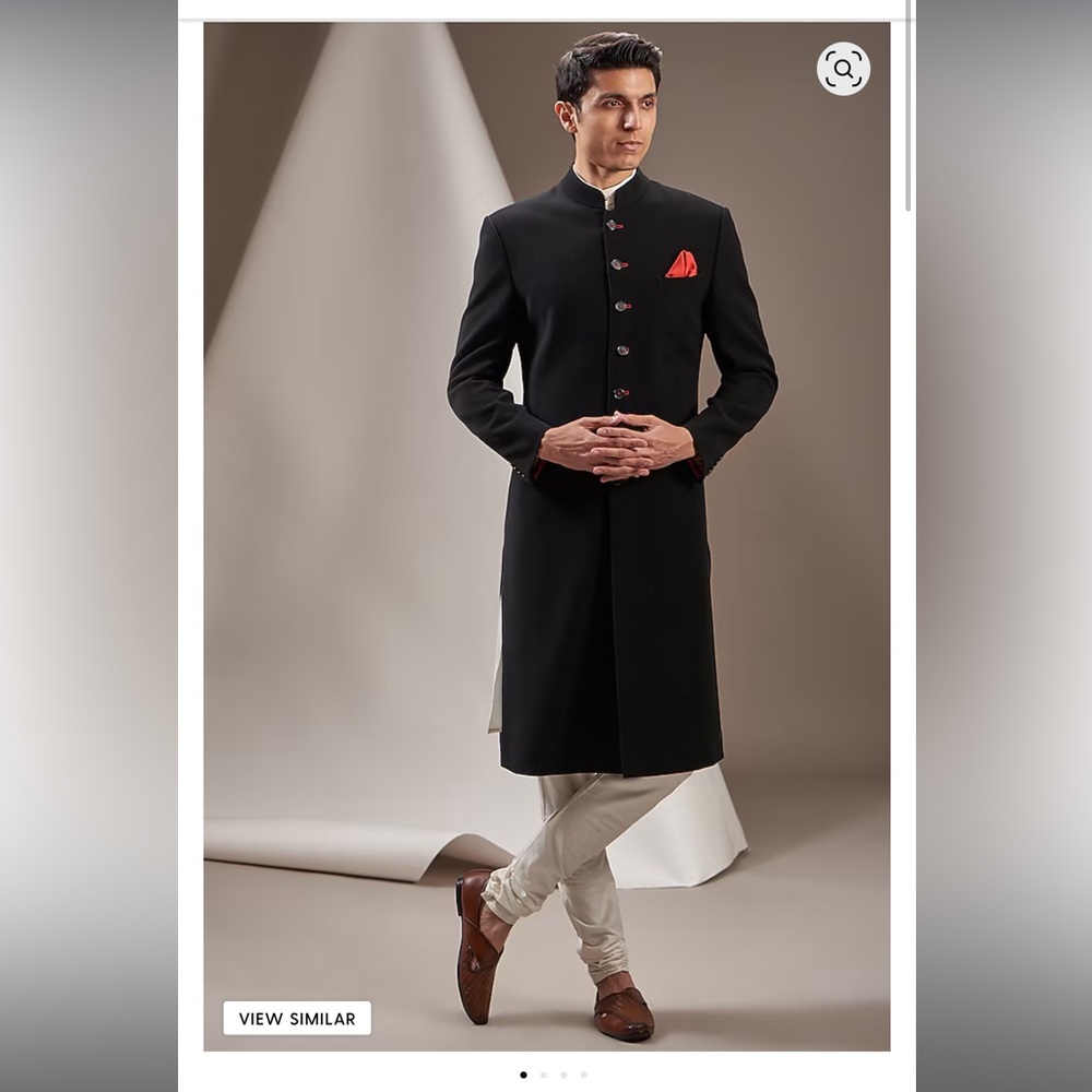 Regal Indian Black Sherwani for Men